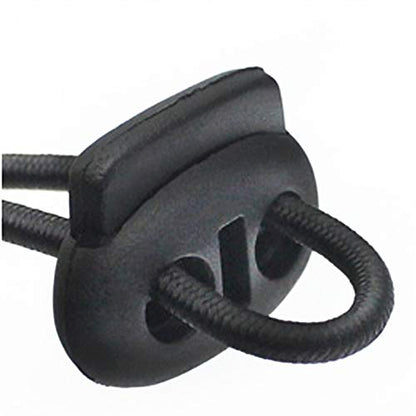 TIHOOD 100PCS Plastic Cord Lock End Toggle Double Hole Spring Stopper Fastener Slider Toggles End