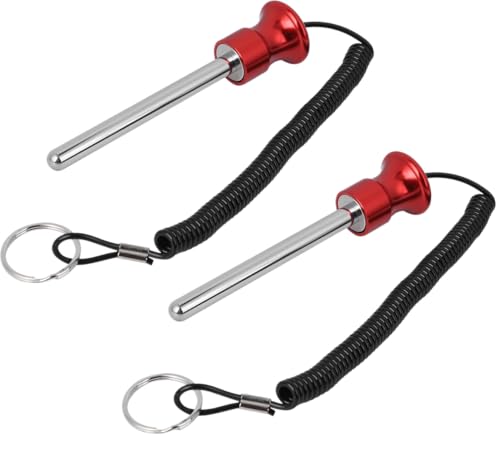 Drop Set Pins Gym with Pull Rope, Stable Weight Stack Pin, Practical Gym Pin Easy to Install, Replacement for Strength Training Equipment, Rod Length 4in Diameter 0.4in - color: Red
