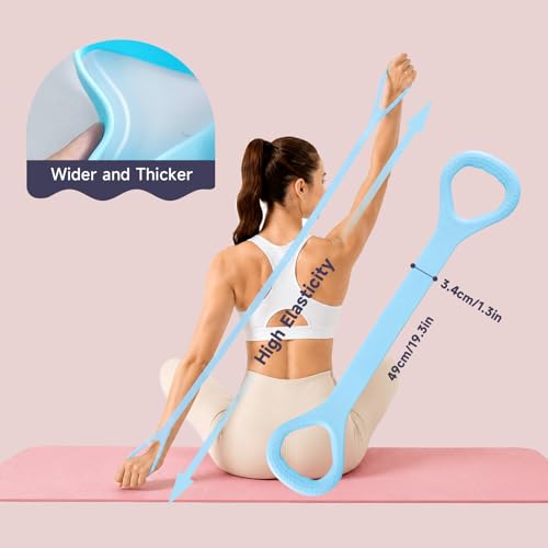 Figure 8 Resistance Bands with Handles, 15/25/35 Lb 8 Shaped Resistance Bands Silicone Exercise Bands for Women Arms Back Shoulder Workout Training Elastic Ropes for Yoga Stretching Pilates - color: Pink+Blue+Purple