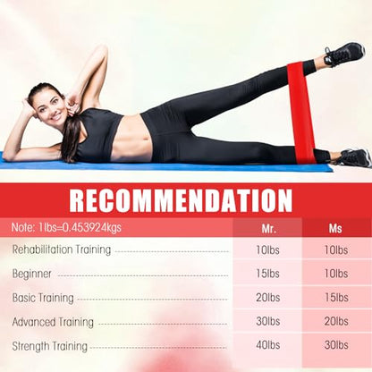 Deekin 20 Pcs Resistance Bands Resistance Loop Exercise Bands Exercise Equipment Elastic Drap Ring for Women and Men Home Fitness, Gym, Yoga - color: Red, size: 35-40 lbs