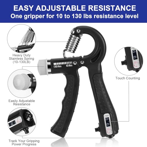 XPRT Fitness Hand Grip Strengthener [2 Pack] | Adjustable Resistance 10-130lb | Forearm Hand Exerciser for Athletes, Musicians, Rock Climbing & Rehabilitation | Premium Grip Strength Trainer - color: 2 Pack