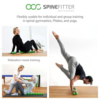 SPINEFITTER by SISSEL Green | Massager for Back & Balance | Back Trainer relieves Tension and blockages Ideal for Pilates and Yoga | to Relax The Spine | for Home & Practice - color: Green