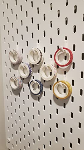 'Just Hanging' Pegboard Hook Packs, Compatible with IKEA SKADIS Pegboard, Display Hook SKADIS Accessory (Glossy White, 12pk, J-Hook) - color: Glossy White, size: 12pk, J-Hook