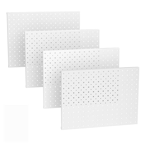 EVERHANGER Metal Pegboard Panels, Heavy Duty Pegboard Wall Organizer, Garage Wall Panels, Tool Storage Organization, 12"X16", 4pcs, White - color: White, size: 4pack 12"X16"
