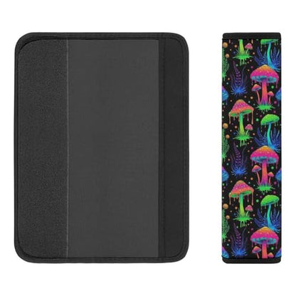 Soft Padded Seat Belt Cover for Girls and Boys, Stroller Pushchair High Chair, 2 Piece Glowing Mushroom Neon Shoulder Protector Anti-Slip Pad - color: Pattern 211