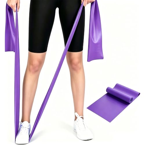 Resistance Bands for Home Workout,Long Resistance Band for Physical Therapy | Non-Latex 59inch Elastic Fitness Bands for Yoga,Pilates,Gym,Travel, Home Exercise Bands for Women,Men,Pregnant,Seniors - color: Purple