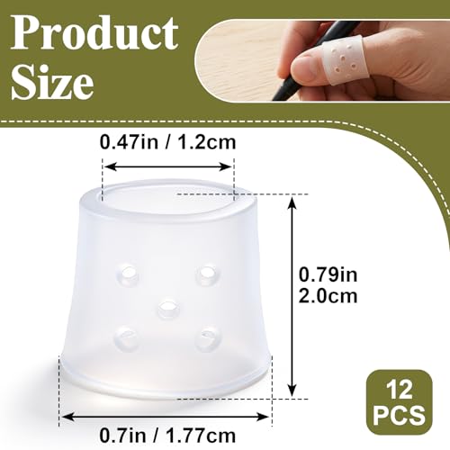 12pcs Finger Covers for Skin Picking, Reusable Breathable Silicone Protection Anti Nail Biting Gloves, Finger Protection Sleeves for Anti-Scratch, Cracked Hands - Clear