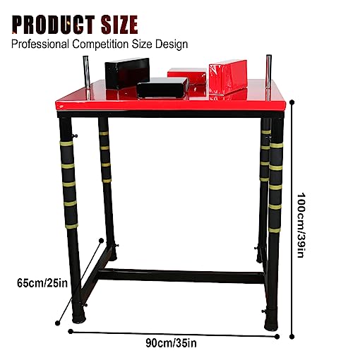 INNOLIFE Professional Arm Wrestling Battle Table, Arm Strength Training Equipment Competition Training Arm Wrestling Table for Use in Home Gym, Red