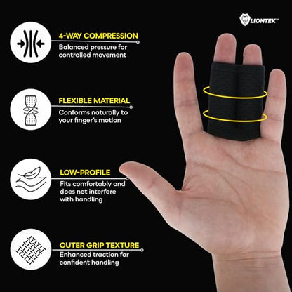 LIONTEK Double Flow Finger Sleeve V3 Pair — Joint Support & Compression for Activity, BJJ, Fitness, Volleyball, Basketball, and More (X-Small) - size: X-Small