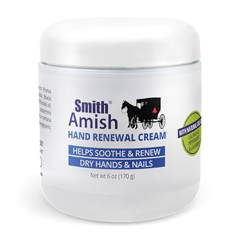 Smith Amish Hand Renewal Cream – Deep Moisturizing Hand Cream - 6 oz Jar | For Dry & Rough Hands - Glycerin, Lavender & Calendula Botanical Formula – Softening Daily Hand Care - size: 6 Ounce (Pack of 1)
