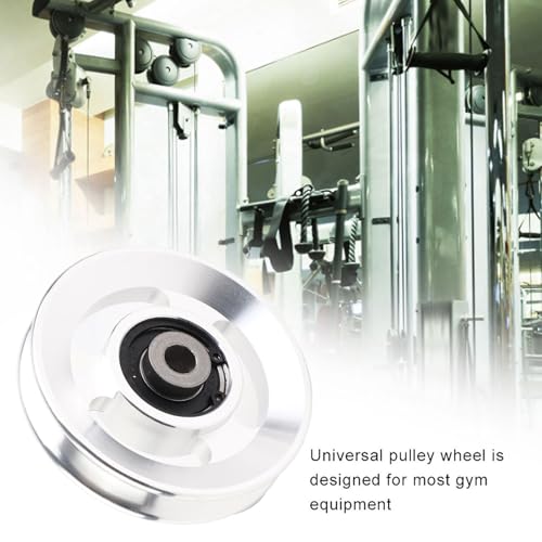 TROUVAILLE Bearing Pulley Wheel, 90mm Aluminum Cable Pulley Wheel, Maximum 660LBS Load, Power Rack Pulley Attachment for Gym Equipment