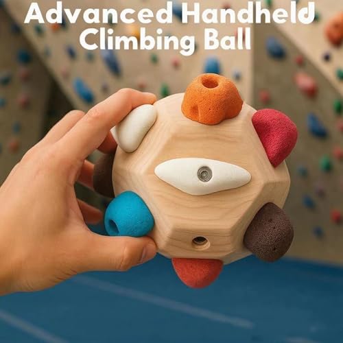 Handcrafted Climbing Block: Elevate Strength with Portable Hangboard & Rock Climbing Gear, 3D Training Ball for Anytime Practice, Ideal Gift for Climbers