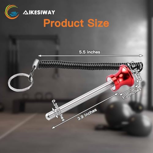 Universal Magnetic Weight Stack Pin with Pull Rope - Heavy Duty Gym Pin for Weight Stack Machines | Commercial & Home Gym Accessories | Replacement Weight Pins for Strength Training Equipment - color: Red