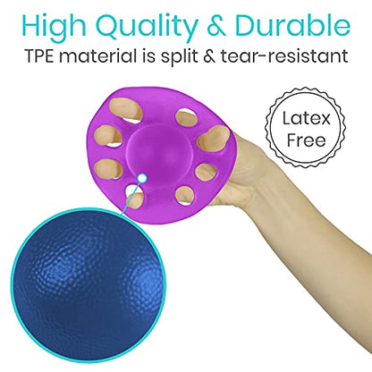 Vive Finger Exerciser Strengthener (3 Pack) - Hand Therapy Equipment | Grip Strength - Extensor Forearm Trainer Kit - Occupational Stretcher Balls for Fingers, Arthritis, Carpal Tunnel, Guitar