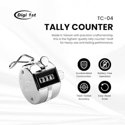 TC-04 Handheld Tally Counter, Digital Pitch Counter Clicker, Mechanical Lap Counter, Taiwan Made Heavy Duty Counter - size: 1-Pack