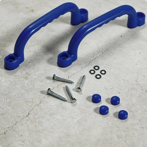 Vaveren Children Climbing Handle Non Slip Playset Ergonomic Outdoor Climbing Grab Bar Secure Hold Suitable for Treehouse Backyard Home Playground, Blue - color: Blue