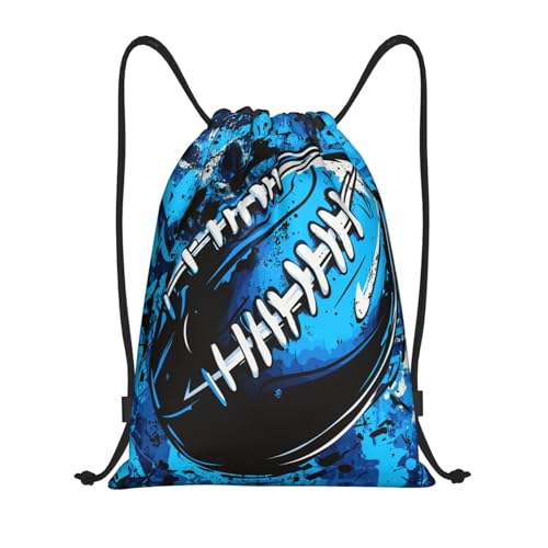 Drawstring Sports Backpacks - Lightweight Swim Gym Bags for Women Men String Sackpack for Beach Travel Yoga(Medium, American Football) - color: American Football, size: Medium