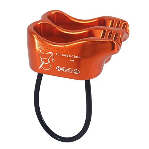 Climbing Abseiling Belay Device ATC Rappelling Descender 25KN V-grooved Equipment - color: Orange