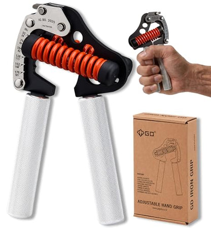 GD IRON GRIP Grip Strength Trainer Hand Gripper Forearm Strengthener Metal | Silent durable adjustable hand strengthening device, Hand exerciser squeezers, arm wrestling training equipment, grip trainer
