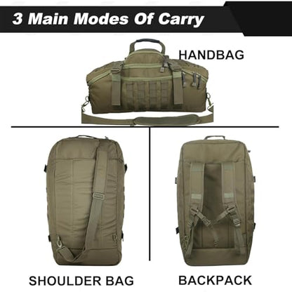 3 In 1 Tactical 85L Military Backpack Travel Duffle Bag for Weekender Gym Workout Deployment - color: Green