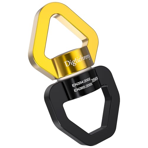 35KN Swing Swivel, Spinner for Indoor Outdoor Swings, Black Gold | For hanging chairs, aerial yoga, hammocks, tire swings, kids' swings, gym rings, web tree swings, smooth rotation - color: Black Gold, size: 1 pack