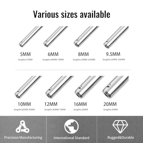 T Handle Quick Release Pin 3/8 Inch Diameter ,Stainless Steel Ball Locking Pin with Push Button Lanyard Cable Usable Length 1.97"(9.5*50mm) - size: 9.5mm-50mm