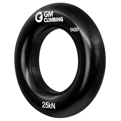 GM CLIMBING Rappel Ring 25kN for Rock Climbing Arborist Rescue Slackline Hammock - color: Small Black_2 Pack