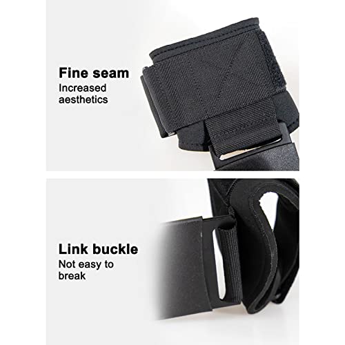 Weight Lifting Hand Grip, Adjustable Fastener Palms Protection Steel Hook Heavy Duty Lifting Grip Anti Slip Versatile Thick Webbing for Workout (Black)