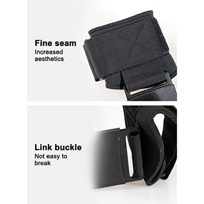 Weight Lifting Hand Grip, Adjustable Fastener Palms Protection Steel Hook Heavy Duty Lifting Grip Anti Slip Versatile Thick Webbing for Workout (Black)