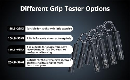 Grip Strength Trainer 6 Pack,100LB-350LB Hand Exerciser Gripper Forearm Finger Strengthener Non-Slip Suitable for Hand Rehabilitation Finger Strength Training, Muscle Building, Home Gym - color: Black,6Pack,100-350LB