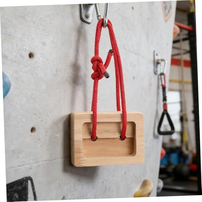 WOONEKY 2pcs Wooden Hangboard for Rock Climbing Training with Easy Installation and Simulated Finger Strength Training Portable Khaki Climbing Board and Fitness Routines