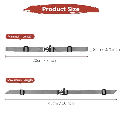 Backpack Chest Strap Sternum Straps with Emergency Whistle Buckle for Backpack Replacement & Hiking - color: Grey