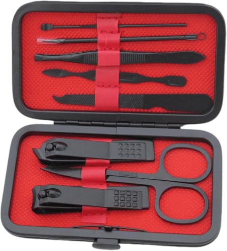 8/10/12/16/23-Piece Professional Manicure Set – Stainless Steel Nail Clippers & Pedicure Grooming Kit with Travel Leather Case for Women and Men - color: 8pcs