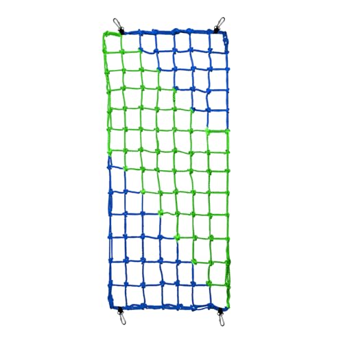 Climbing Net for Kids Outdoor-Handmade Multi-Colored Ninja Net(W/750 LBS) for Tree House,Climbing Wall,Rope Bridge,Rope Ladder for Kids(3ft*6FT) (Blue&Green) - color: Blue&Green