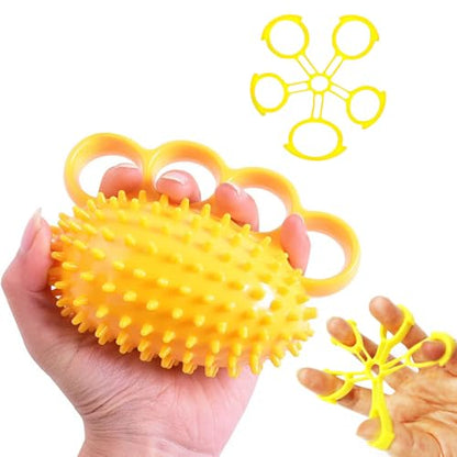 Grip Strengthener Hand Exerciser Ball, Yellow, TPR Material, Ellipse Shaped, Physical Therapy Hand Exercisers for Rehab, Arthritis, Carpal Tunnel, Stress Relief - color: Yellow