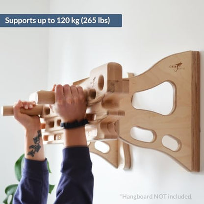 Wall Mount for Hangboards - Wall Mounting Hangboard Holder - Compatible with Standard Climbing Fingerboards - 120kg Load Capacity - Waveline Wood - style: Waveline Wood