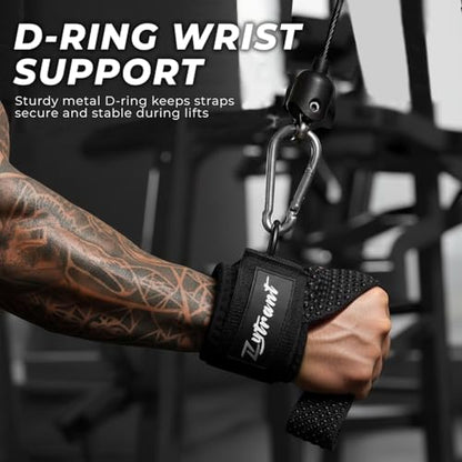Weight Lifting Straps with Cuffed D Ring,Heavy Duty Thyick Comfortable Lifting Straps, Secure Fit, Enhanced Grip, Straps for Weightlifting & Gym Training - color: Black