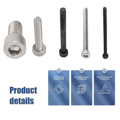 TOP-VIGOR 10Pcs M5-0.8 x 80mm Hex Socket Head Cap Screws, Allen Socket Drive DIN912, 304 Stainless Steel Replacement Machine Fastener Screws for Bicycle Motorcycle Machine Repairment - size: M5 x 80mm x 10pc