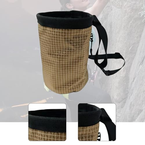 Climbing Chalk Bag Drawstring Closure Waterproof Polyethylene Adjustable Waist Belt Sturdy Suitable for Bouldering GIF