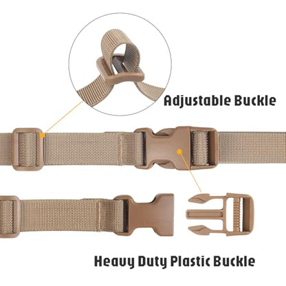 XTACER 1 Inch Molle Backpack Accessory Strap Luggage Straps Cover Strap Sleeping Bag Strap with Buckle (TAN, 60) - color: TAN, size: 60 Inches