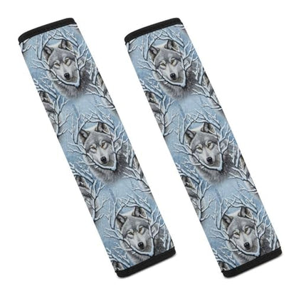 2 Pack Snow Wolf Seat Belt Cover Universal Fit Seat Belt Cushion for Kids, Stroller Pushchair High Chair, Neck and Shoulder Support - color: Pattern 260