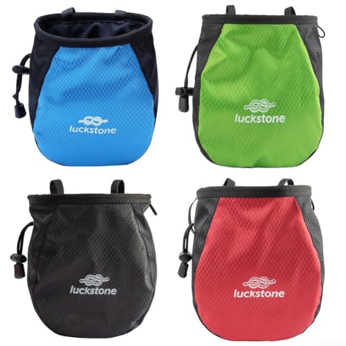 Portable Polyester Climbing Chalk Bag with Adjustable Belt and Fleece Lining for Magnesium Powder, Ideal for Rock Climbing and Weightlifting, Black/Red/Green/Blue, 12x8x16cm - color: Blue