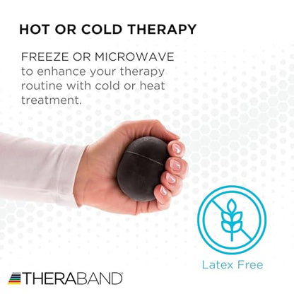 THERABAND Hand Exerciser Ball, X-Large Black, Extra Firm Resistance for Grip Strengthening, Finger & Hand Therapy, Squeeze Ball for Rehab, Wrist & Forearm Exercise, Latex-Free, Textured Surface - color: Black - Extra Firm
