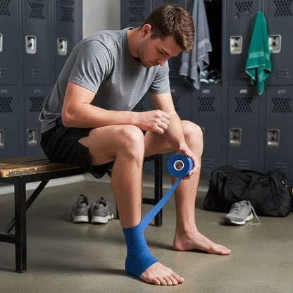 Cannon Sports Premium Athletic Tape - 1.5” x 45 Feet Per Roll - Easy Tear, No Sticky Residue, Very Strong, Hypoallergenic and Latex Free - Ideal for Sprains, Strains, First Aid - Pack of 3 (Blue) - color: Blue