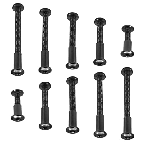 M6 Hex Drive Socket Cap Bolt Kit, Black, 30 Sets | M6x20/30/40/50/60mm, Includes Allen Wrench, Countersunk Screw Barrel Nuts, Binding Screws, For Furniture & Cabinet - color: Black, size: M6x20/30/40/50/60mm