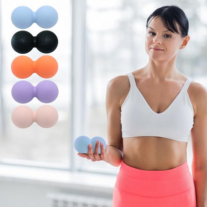 Hard Peanut Massage Ball, Double Ball Peanut Roller, 4.7″×2.4″, Pink | Mobility Massager Tool for Deep Tissue Physical Therapy Myofascial Release Trigger Point Muscle Relax Pain Relief Acupressure - color: Pink