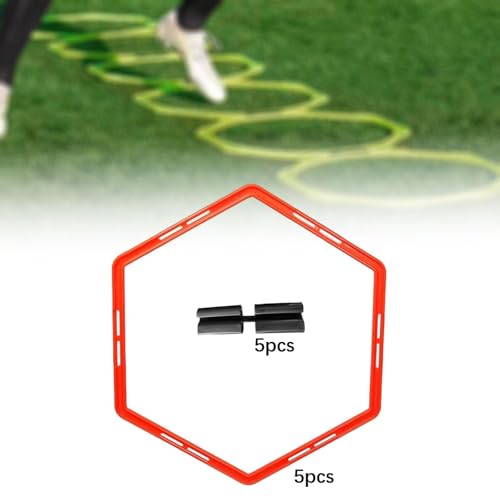 5 Pieces Agility Training Rings Training Ladder Footwork Equipment Set Multifunction Portable Lightweight Material Suitable for Basketbal