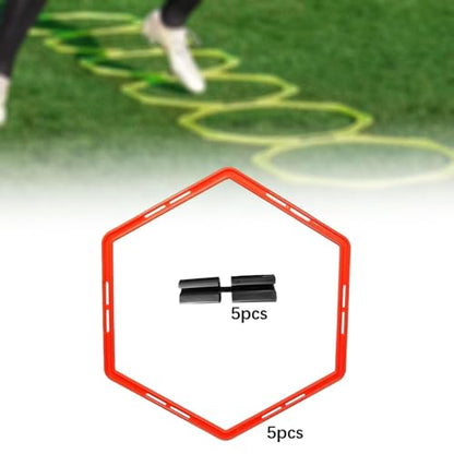 5 Pieces Agility Training Rings Training Ladder Footwork Equipment Set Multifunction Portable Lightweight Material Suitable for Basketbal