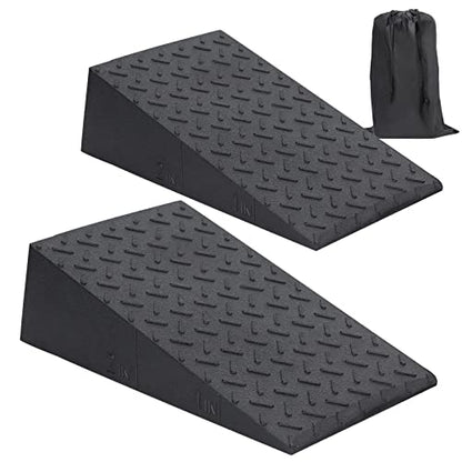 Squat Wedge for Easier Squats: 2-Pack Non-Slip Blocks with Guides | Improve Knees Ankles Mobility for Split Squats Weightlifting Deadlift Fitness Enthusiasts Home Exercisers Daily Workout