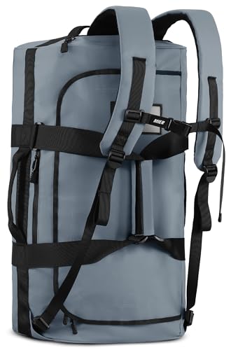 MIER 40L/60L/90L Water Resistant Backpack Duffel, Heavy Duty Duffle Bags | Heavy-Duty; Inner Zipper Pockets; Suit for Travel Gym Camping Sports Weekend Getaways; Convertible with Backpack Straps - color: Gray, size: 40l
